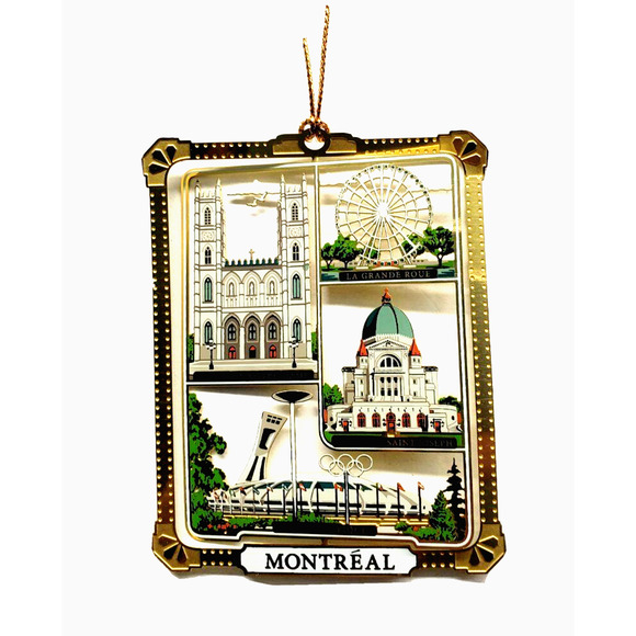 Montreal Canada Ornament City Landmarks Color Brass Notre Dame Olympic Stadium - Picture 6 of 6